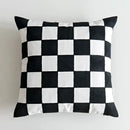 Geometric black & white embroidered cushion cover living room decor by Decorbites