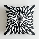 Geometric black & white embroidered cushion cover living room decor by Decorbites