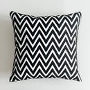 Geometric black & white embroidered cushion cover living room decor by Decorbites