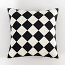 Geometric black & white embroidered cushion cover living room decor by Decorbites