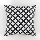 Geometric black & white embroidered cushion cover living room decor by Decorbites