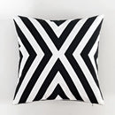 Geometric black & white embroidered cushion cover living room decor by Decorbites