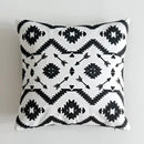 Geometric black & white embroidered cushion cover living room decor by Decorbites