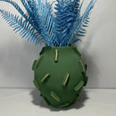 GobekUsa Geometric Block Ceramic Vase - Abstract Floral Arrangement - Home Decor Handicraft