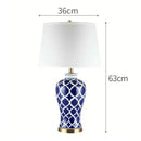 GobekUsa Blue Ceramic Bedside Table Lamp