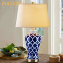 GobekUsa Blue Ceramic Bedside Table Lamp