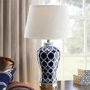 GobekUsa Blue Ceramic Bedside Table Lamp