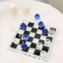 GobekUsa Geometric Glass Chess Set Table Ornament - Home Decor Figurines