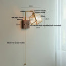 GobekUsa Brass LED Wall Lights Rotatable Blue Glass Dining Room Stair Light