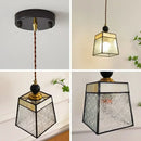 Geometric brass and clear glass led pendant light dining room by Decorbites