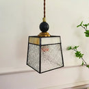Geometric brass and clear glass led pendant light dining room by Decorbites