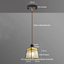 Geometric brass and clear glass led pendant light dining room by Decorbites