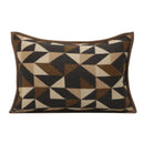 GobekUsa Geometric Brown Leather Splicing Throw Pillow Cover 45x45cm Luxe Square Cushion Case