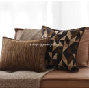GobekUsa Geometric Brown Leather Splicing Throw Pillow Cover 45x45cm Luxe Square Cushion Case