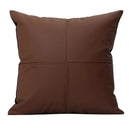 GobekUsa Geometric Brown Leather Splicing Throw Pillow Cover 45x45cm Luxe Square Cushion Case