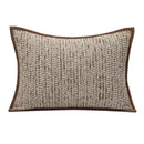 GobekUsa Geometric Brown Leather Splicing Throw Pillow Cover 45x45cm Luxe Square Cushion Case