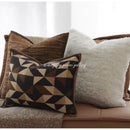 GobekUsa Geometric Brown Leather Splicing Throw Pillow Cover 45x45cm Luxe Square Cushion Case