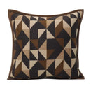 GobekUsa Geometric Brown Leather Splicing Throw Pillow Cover 45x45cm Luxe Square Cushion Case