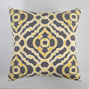 Geometric canvas cotton cushion cover yellow & grey living room pillow by Decorbites