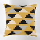 Geometric canvas cotton cushion cover yellow & grey living room pillow by Decorbites