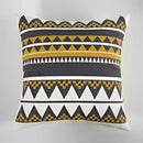 Geometric canvas cotton cushion cover yellow & grey living room pillow by Decorbites