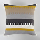 Geometric canvas cotton cushion cover yellow & grey living room pillow by Decorbites