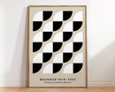 Bauhaus black & white geometric canvas prints living room wall art