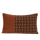 GobekUsa Caramel Color Velvet Sofa Pillowcase with Geometric Panelled Cushion Cover