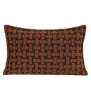 GobekUsa Caramel Color Velvet Sofa Pillowcase with Geometric Panelled Cushion Cover