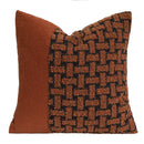 GobekUsa Caramel Color Velvet Sofa Pillowcase with Geometric Panelled Cushion Cover