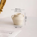 Geometric ceramic candle holder set – living room cream decor by Decorbites