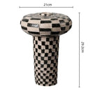 GobekUsa Geometric Check Ceramic Vase for Home Decor and Floral Arrangements