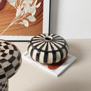 GobekUsa Geometric Check Ceramic Vase for Home Decor and Floral Arrangements