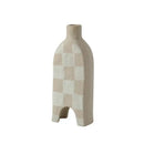 GobekUsa Geometric Check Ceramic Vase for Stylish Flower Arrangements