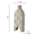 GobekUsa Geometric Check Ceramic Vase for Stylish Flower Arrangements
