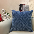 Geometric chenille flocking cushion cover for living room decor by Decorbites