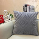 Geometric chenille flocking cushion cover for living room decor by Decorbites