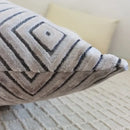 Geometric chenille flocking cushion cover for living room decor by Decorbites