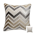 Geometric chenille flocking cushion cover grey & beige living room by Decorbites