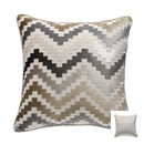 Geometric chenille flocking cushion cover grey & beige living room by Decorbites