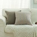 Geometric chenille throw pillowcase beige & light blue living room by Decorbites