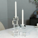 GobekUsa Geometric Crystal Glass Candle Holder - Home Decor Accent