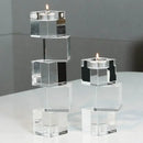 GobekUsa Geometric Crystal Glass Candle Holder - Home Decor Accent