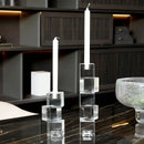 GobekUsa Geometric Crystal Glass Candle Holder - Home Decor Accent