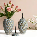 GobekUsa Geometric Diamond Check Ceramic Vase: Home Decor Floral Arrangement & Accessories