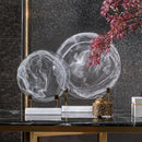 GobekUsa Geometric Disk Marble Clear Glass Cake Craft Home Decor Figurines
