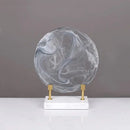 GobekUsa Geometric Disk Marble Clear Glass Cake Craft Home Decor Figurines