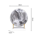 GobekUsa Geometric Disk Marble Clear Glass Cake Craft Home Decor Figurines