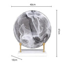 GobekUsa Geometric Disk Marble Clear Glass Cake Craft Home Decor Figurines