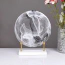 GobekUsa Geometric Disk Marble Clear Glass Cake Craft Home Decor Figurines